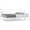vidaXL Daybed with Trundle without Mattress White 90x200 cm Steel