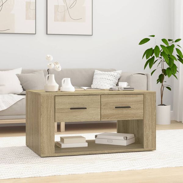 vidaXL Coffee Table Sonoma Oak 80x50x40 cm Engineered Wood