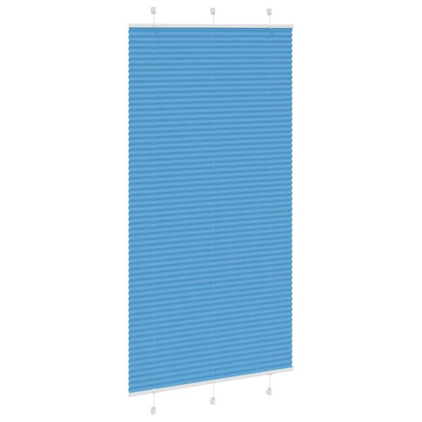 vidaXL Pleated Blind Blue 105x200 cm Fabric Width 104.4 cm Polyester