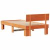 vidaXL Bed Frame with Headboard Wax Brown 100 x 200 cm Solid Pine Wood
