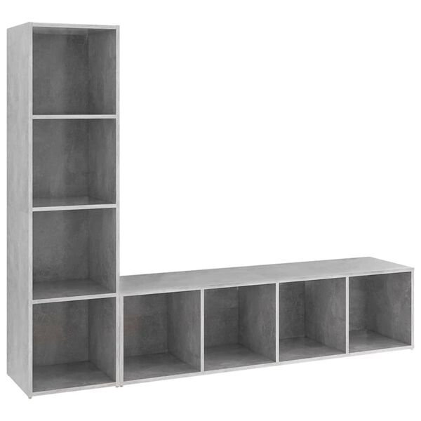 vidaXL TV Cabinets 2 pcs Concrete Grey 142.5x35x36.5 cm Engineered Wood