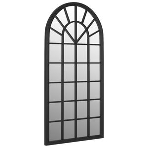 vidaXL Garden Mirror | Black | Iron | Large | Decorative Inlays | Garden Mirror