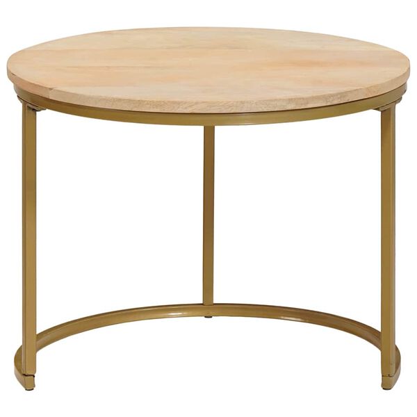 vidaXL Nesting Coffee Tables 2 pcs Brown Solid Mango Wood and Steel