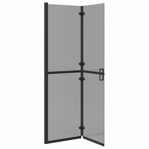 vidaXL Walk-In Shower Wall Folding Black 110 x 6.5 x 190 cm