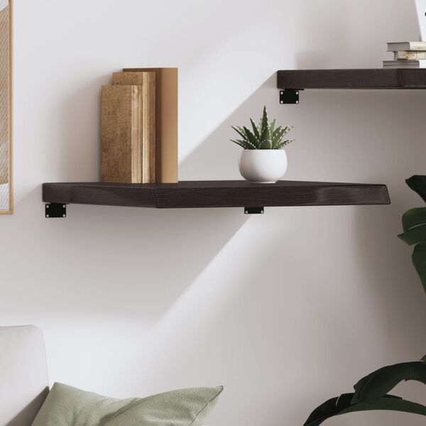 vidaXL Wall Shelf Dark Brown 60x50x(2-6) cm Treated Solid Wood Oak