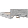 vidaXL Bed Frame with Headboard without Mattress Concrete Grey 160x200 cm