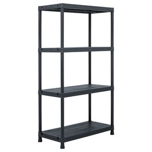 vidaXL Storage Shelf Rack Black 100 kg 60x30x138 cm Plastic