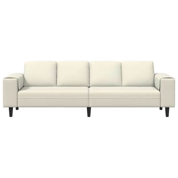 vidaXL Living Room Couch Cream 250 x 77 x 76 cm