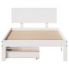 vidaXL Bed Frame with Drawers without Mattress White 100x200 cm