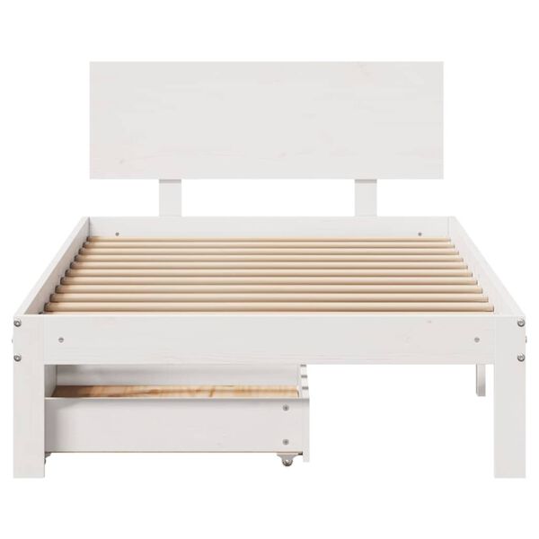 vidaXL Bed Frame with Drawers without Mattress White 100x200 cm