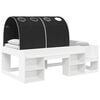 vidaXL Bed Frame with Tunnel 3 pcs White and Black Engineered Wood