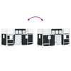 vidaXL Kids'Loft Bed Frame with Curtains White and Black 90 x 190 cm