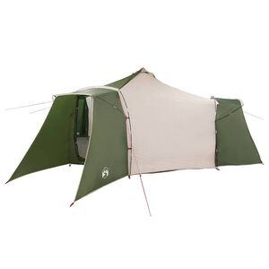 vidaXL Tipi Tent with Roof Green and Beige 492 x 492 x 275 cm Fabric