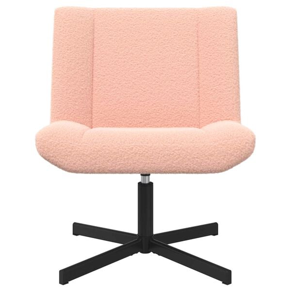 vidaXL Swivel Chair Pink 63 x 75 x 76 cm Sheepskin