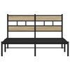 vidaXL Metal Bed Frame without Mattress Sonoma Oak 135x190 cm Double