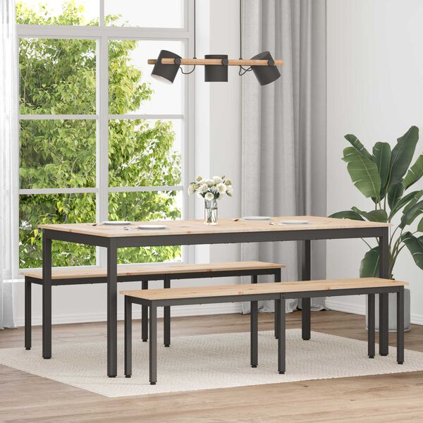 vidaXL Dining Table Natural 180 x 90 x 75 cm Solid Pine Wood