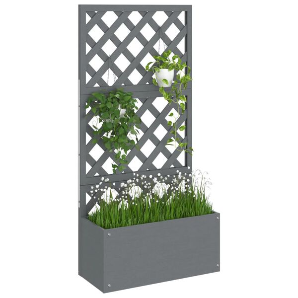 vidaXL Trellis Planter Grey 65x33x135 cm WPC