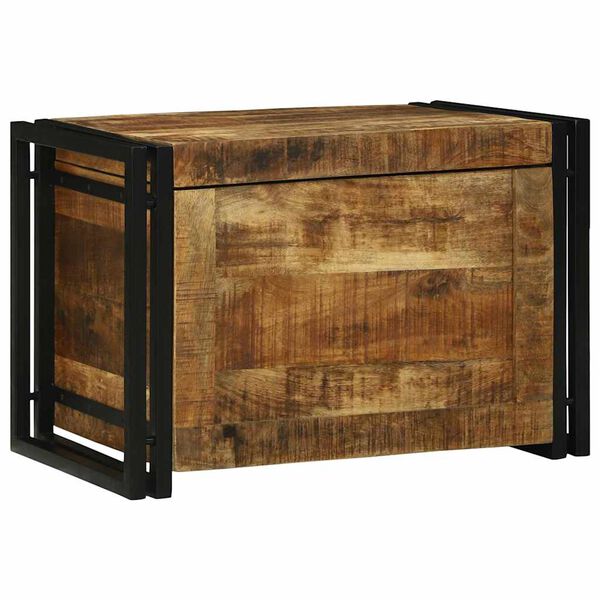 vidaXL Storage Box Brown and Black 60 x 40 x 41 cm Solid Mango Wood