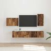 vidaXL TV Wall Cabinet Set Wall-mounted 4 pcs Old Wood Engineered Wood