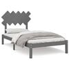 vidaXL Bed Frame without Mattress Grey 100x200 cm Solid Wood
