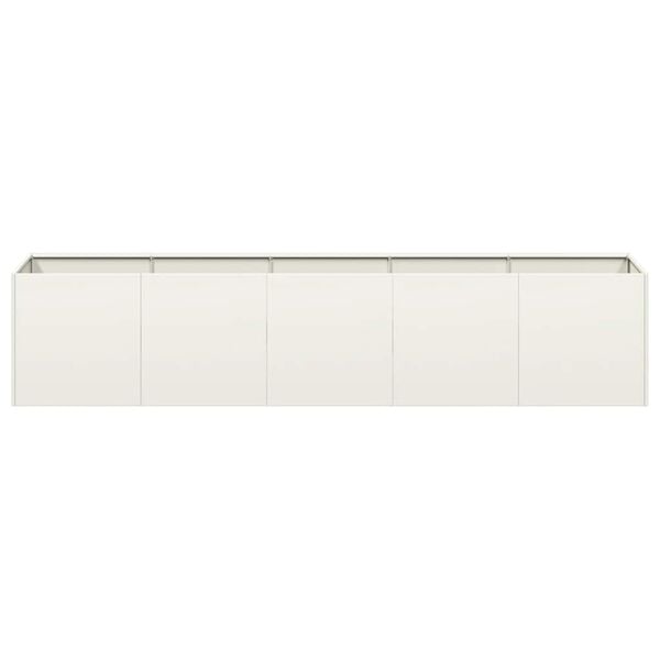 vidaXL Planter White 200x40x40 cm Cold-rolled Steel