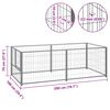 vidaXL Dog Kennel Silver 200x100x70 cm Steel