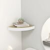 vidaXL Wall Corner Shelf Oak and White 25x25x3.8 cm MDF