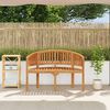 vidaXL Banana Bench 120 cm Solid Teak Wood