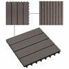 vidaXL Decking Tile 11 pcs Dark Brown 30 x 30 cm WPC