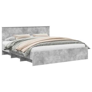 vidaXL Bed Frame Concrete Grey 200 x 200 cm Engineered Wood