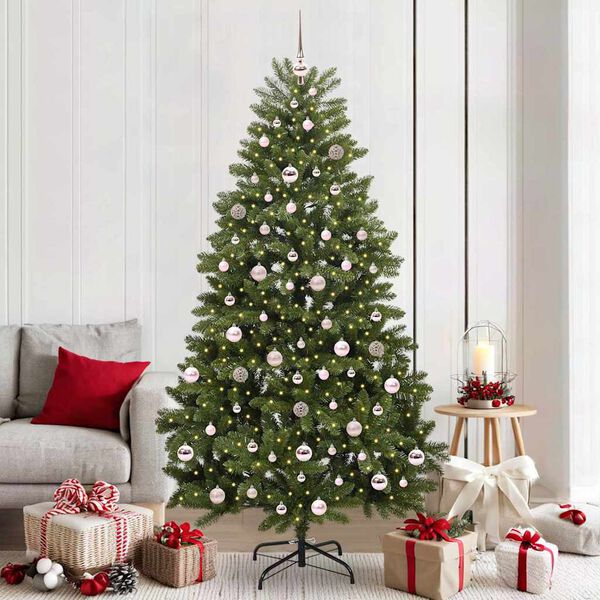 vidaXL Artificial Christmas Tree Green 210 cm PVC and Metal