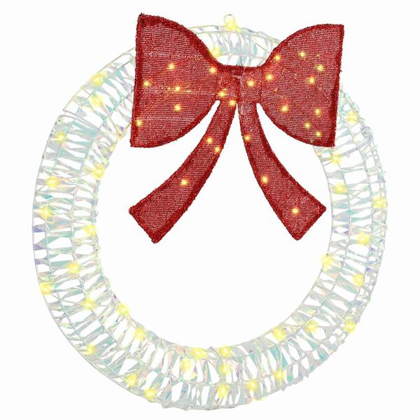 vidaXL Wreath with 60 LEDs Warm white 75 cm PET