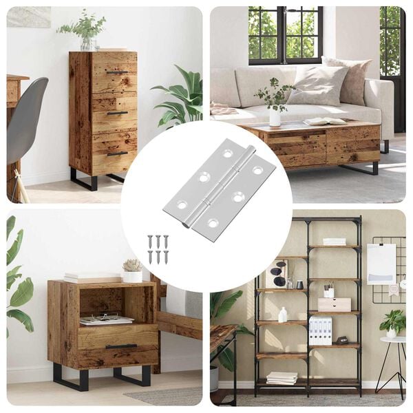 vidaXL Hinge Plain 12 pcs Silver 58 x 35 x 1 mm Steel