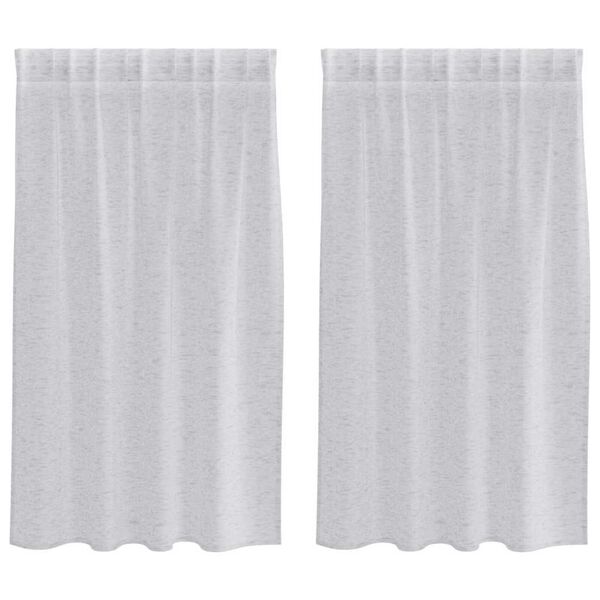 vidaXL Voile Curtain 2 pcs Light Grey 140 x 140 cm Polyester