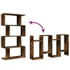vidaXL Room Divider Bookcase 4-Tier Smoked Oak 70x24x129 cm Engineered Wood
