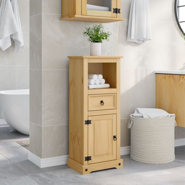 vidaXL Bathroom Cabinet Corona 45x33x110 cm Solid Wood Pine