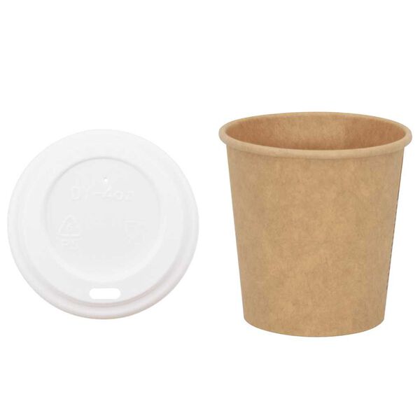 vidaXL Paper Coffee Cups with Lids 1000 pcs 4oz 100ml