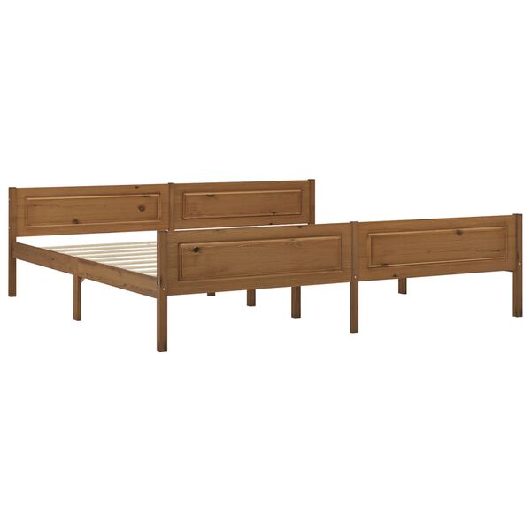 vidaXL Bed Frame without Mattress Honey Brown Solid Wood 200x200 cm (322116+2x321987)