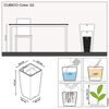 LECHUZA Planter CUBICO Color 22 ALL-IN-ONE Slate
