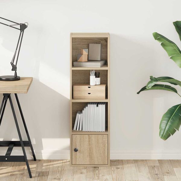 vidaXL Bookcase Sonoma Oak 31x24x102 cm Engineered Wood