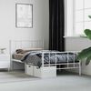 vidaXL Metal Bed Frame without Mattress with Footboard White 80x200cm