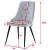 Venture Home Dining Chairs 2 pcs Velvet Deluxe Velvet Light Grey and Black