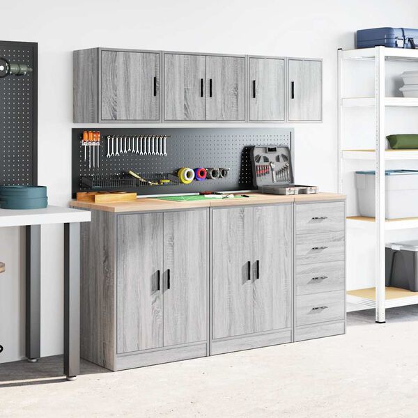 vidaXL Garage Wall Cabinets 2 pcs Grey Sonoma Engineered Wood