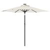 vidaXL Garden Parasol with LEDs and Steel Pole White 225x225x212cm