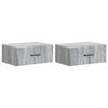 vidaXL Wall-Mounted Bedside Cabinet 2 pcs Grey Sonoma