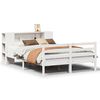 vidaXL Bookcase Bed without Mattress White 135x190 cm Double Solid Wood Pine