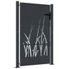 vidaXL Garden Gate Anthracite 100x150 cm Steel Grass Design