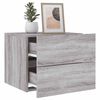 vidaXL Wall-mounted Bedside Cabinet with LED Lights Grey Sonoma