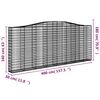vidaXL Arched Gabion Baskets 10 pcs 400x30x160/180 cm Galvanised Iron