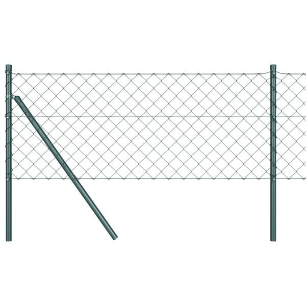 vidaXL Fence Post Green 25 x 0.4 m (60 x 60 mm mesh) Steel and PVC